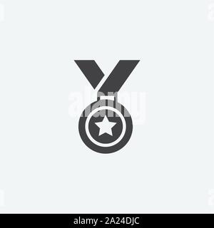 Medal Icon in trendy flat style isolated on grey background. Medal symbol design, logo, app, UI. champion Vector illustration. Stock Vector