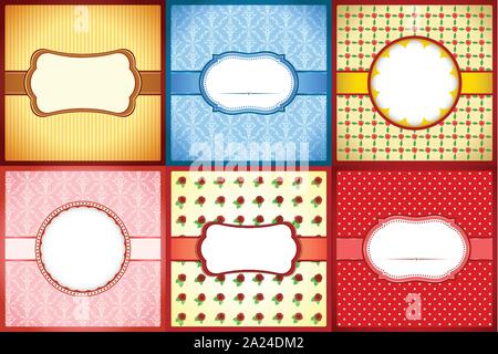 Set of vintage lace frames. Collection 1 Stock Vector