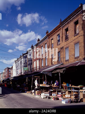 Part of the 9th Street Italian Market, the nation's oldest working outdoor market, Philadelphia, Pennsylvania Stock Photo