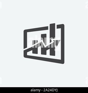 bar chart icon design template, statistic icon, data analytic design vector illustration, data analytic flat icon Stock Vector
