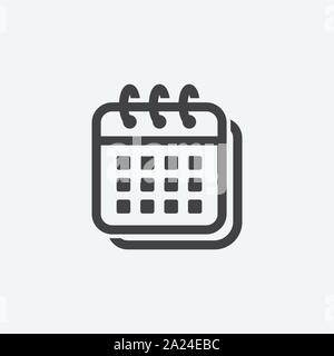 Calendar Icon in trendy flat style isolated on grey background. Calendar symbol design, logo, app, UI. Vector illustration Stock Vector