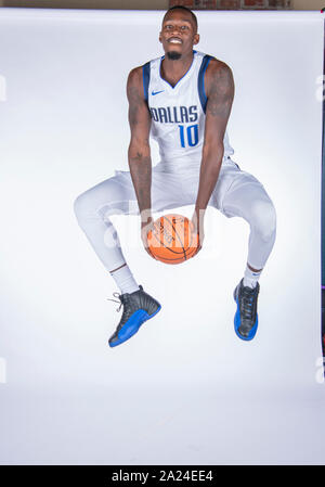 Sept 30, 2019: Dallas Mavericks forward Dorian Finney-Smith #10 poses during the Dallas Mavericks Media Day held at the American Airlines Center in Dallas, TX Stock Photo