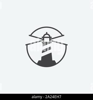 light house logo design vector, light house illustration Stock Vector