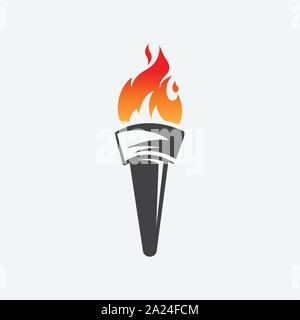 torch icon logo vector illustration, torch design vector Stock Vector