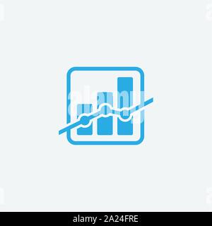 bar chart icon design template, statistic icon, data analytic flat design vector illustration, data analytic flat icon Stock Vector
