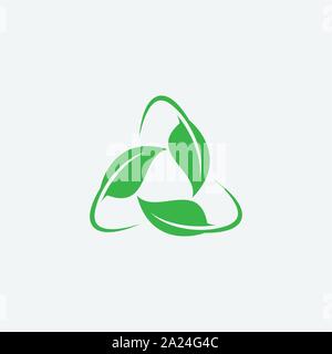 leaf icon vector illustration, leaf recycle logo design, eco logo design Stock Vector