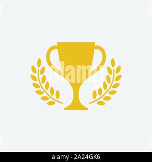 throphy icon vector, champions flat icon design illustrations, winner icon symbol Stock Vector