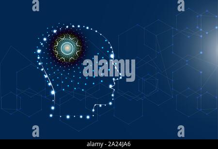 Abstract Artificial intelligence concept. Vector illustration. Stock Vector