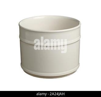 Cylindrical flower pot isolated on white background Stock Photo