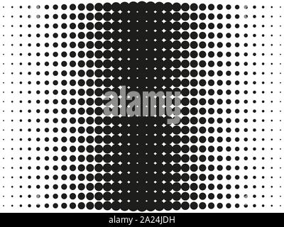 Halftone, circles, dots, transition pattern. Vector illustration. Stock Vector
