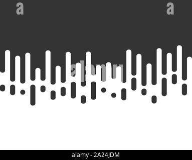 Halftone transition seamless pattern, irregular rounded lines. Vector illustration. Stock Vector