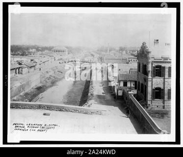 Peking. Legation quarter, British, Russian (on left), Japanese (on right) Stock Photo