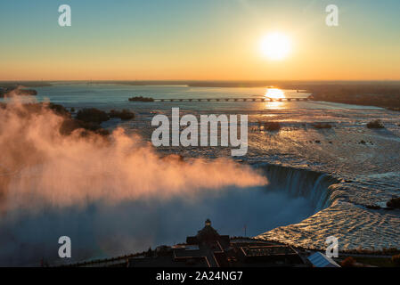 Niagara Falls at sunrise Stock Photo