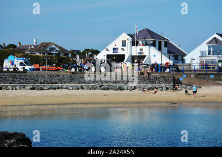 Trearddur bay lifeboats getting ready to launch for training exercise Stock Photo