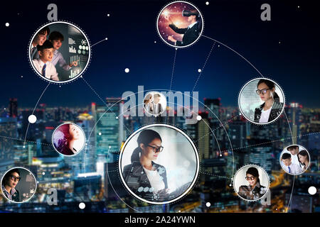 Global business communication and technology  concepts Stock Photo