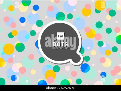 Colorful polka dots seamless pattern background. Classic dot textile pattern scattered confetti spots. You can use dor banner design, poster, brochure Stock Vector