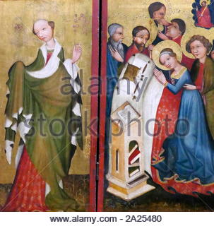 detail from the Canopy Altarpiece, Gdansk, Poland, 1430 AD. Wooden altarpiece from the Church of our lady in Gdansk Stock Photo