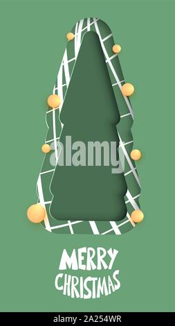 Merry Christmas. Stylized lettering. Story post with hand drawn text. Vector illustration. Stock Vector