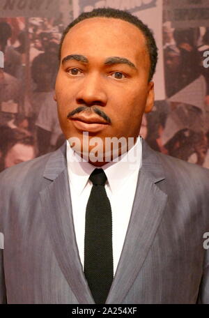 Waxwork statue depicting Martin Luther King Jr. (1929 - 1968), American Baptist minister and activist who became the most visible spokesperson and leader in the Civil Rights Movement Stock Photo