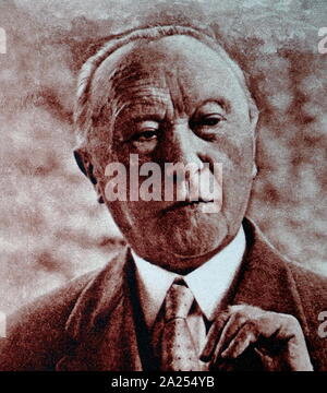 Konrad Adenauer (1876 - 1967); German statesman who served as the first post-war Chancellor of the Federal Republic of Germany (West Germany) from 1949 to 1963. Stock Photo