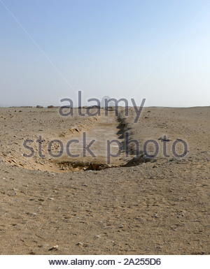 The Pyramid of Amenemhat III, at Dasher, Egypt. The Black Pyramid was built by King Amenemhat III during the Middle Kingdom of Egypt (2055-1650 BC). It is one of the five remaining pyramids of the original eleven pyramids at Dahshur in Egypt. Originally named Amenemhat is Mighty, the pyramid earned the name 'Black Pyramid' for its dark, decaying appearance as a rubble mound. The Black Pyramid was the first to house both the deceased pharaoh and his queens Stock Photo