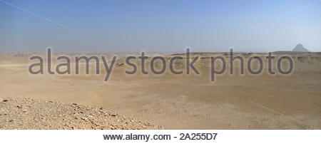 The Pyramid of Amenemhat III, at Dasher, Egypt. The Black Pyramid was built by King Amenemhat III during the Middle Kingdom of Egypt (2055-1650 BC). It is one of the five remaining pyramids of the original eleven pyramids at Dahshur in Egypt. Originally named Amenemhat is Mighty, the pyramid earned the name 'Black Pyramid' for its dark, decaying appearance as a rubble mound. The Black Pyramid was the first to house both the deceased pharaoh and his queens Stock Photo