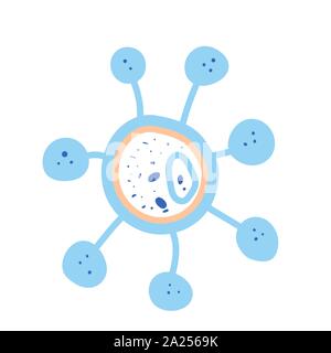 Bacterias cell. Vector illustartion in doodle style. Stock Vector