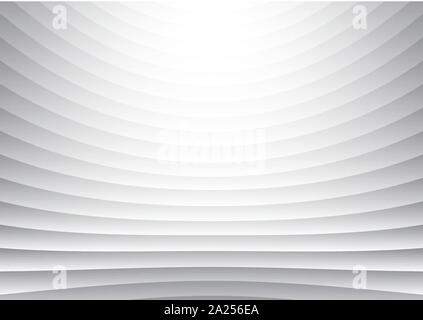 Abstract stripe pattern horizontal curve lines white and gray background and texture. Vector illustration Stock Vector