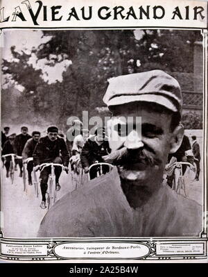 Hippolyte Aucouturier (1876 - 1944), French professional road bicycle racer. Aucouturier, a professional between 1900 and 1908, won two stages at the first Tour de France in 1903 and won three stages and finished second in the 1905 Tour de France. Stock Photo