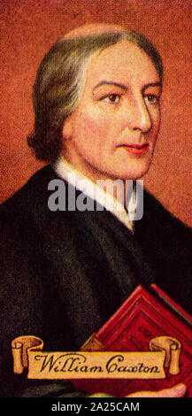 William Caxton (c. 1422 – c. 1491), English merchant, diplomat, and writer. He is thought to be the first person to introduce a printing press into England, in 1476, and as a printer was the first English retailer of printed books Carreras cigarette card Stock Photo