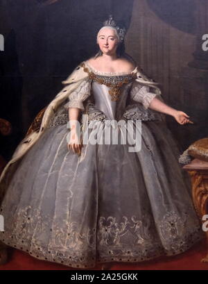 Portrait of Elizabeth of Russia by Ivan Vishnyakov. Ivan Yakovlevich Vishnyakov (1699-1761) a Russian portrait painter and muralist. Stock Photo