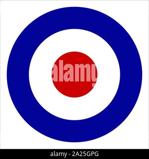 Typical red white and blue circle roundel as per British fighter aircraft Stock Vector