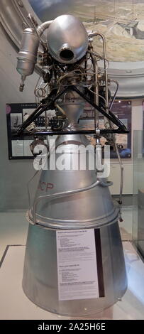 RD-119 Liquid Rocket Engine the second stage engine of the Kosmos rocket. Stock Photo