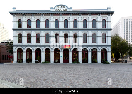 Pico House on Olvera Street in the oldest part of downtown Los Angeles, California Stock Photo