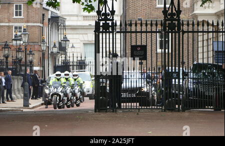 St James's Palace on the Mall en route to Buckingham Palace, London, secured by police during the state Visit for President Donald Trump June 2019 Stock Photo