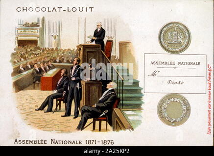 Adolphe Thiers (1797–1877), French statesman and historian addresses the French National Assembly 1871 Stock Photo