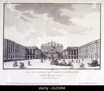 Illustration showing the French Corps Législatif in Paris, 1750 Stock Photo