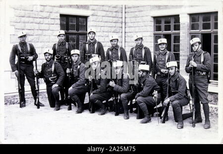 French legionnaires colonial soldiers depicted on a postcard 1915 Algeria Stock Photo