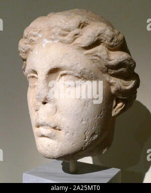 Marble sculpture of a female face (possibly Hera) Stock Photo