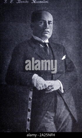 Photograph of Benito Mussolini (1883-1945) Prime Minister of the Kingdom of Italy and Duce of Fascism. Stock Photo