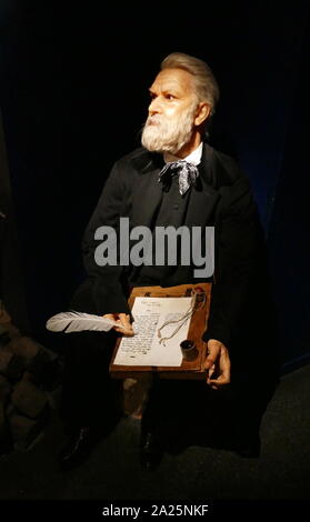 Wax figure of victor hugo. victor marie hugo (1802-1885) a french poet, novelist, and dramatist of the romantic movement. Stock Photo