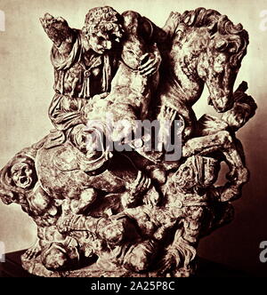 Sculpture titled 'battle of anghiari' by giovan francesco rustici (after leonardo da vinci). giovanni francesco rustici (1475-1554) an italian renaissance painter and sculptor. Stock Photo