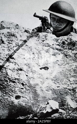 Photograph of a british soldier in palestine. Stock Photo