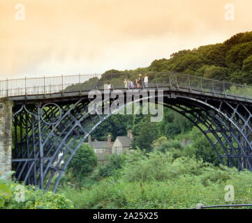 The Iron Bridge, over the River Severn in Shropshire, England. Opened in 1781, it was the first major bridge in the world to be made of cast iron Stock Photo