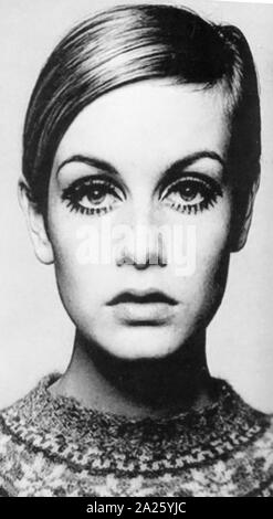 Photograph of model Twiggy. Dame Lesley Lawson (1949-) an English model, actress, and singer. Stock Photo