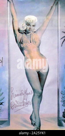 Signed picture of Diana Dors (1931-1984) an English film actress and singer. Stock Photo