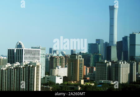CITIC Tower in the Central Business District of Beijing towers above the City. It is popularly known as China Zun. The 109-storey, 528 m (1,732 ft) building is the tallest in the city Stock Photo