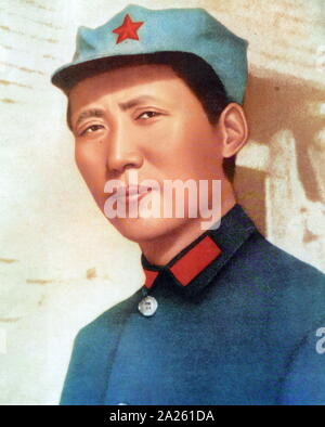 Mao Zedong during the Long March; 1934. Mao Zedong (1893 - September 9, 1976), was a Chinese communist revolutionary who became the founding father of the People's Republic of China (PRC), which he ruled as the Chairman of the Communist Party of China from its establishment in 1949 until his death Stock Photo