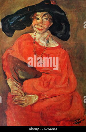 Woman in Red' 1923, by Chaim Soutine (1893 – 1943); Russian-French painter of Jewish origin. Soutine made a major contribution to the expressionist movement while living in Paris. Stock Photo