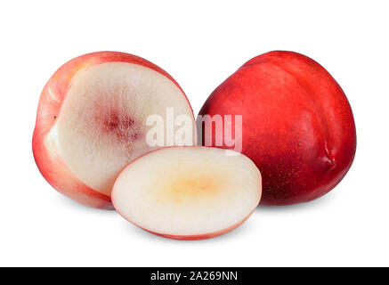 Nectarine isolated on white with clipping path Stock Photo
